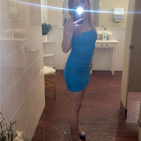 Princess Polly Jocasta Mini Dress Turquoise - Picture 5 of 6